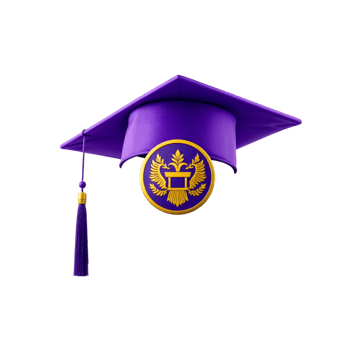 Graduation cap with Kazakhstan flag on transparent background png