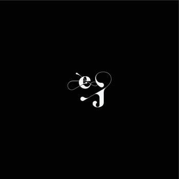 organic hairline logo EJ monogram style and elegant concept wedding typography initial letter vector