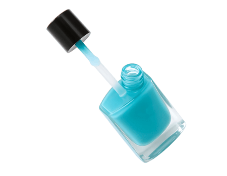 Blue nail polish bottle isolated on transparent background png