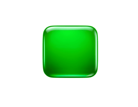 Green glass button isolated on transparent background png