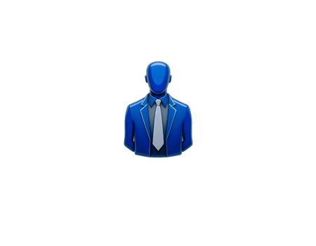 Businessman icon in blue suit isolated on transparent background png