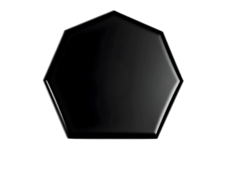 Black hexagon isolated on transparent background png