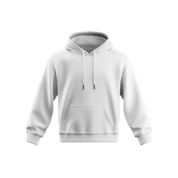 white hoodie on transparent background png