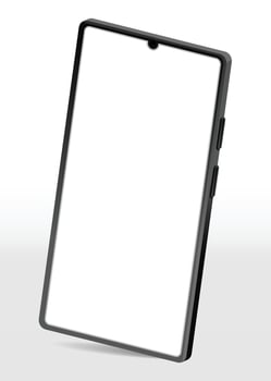 Realistic smartphone mockup. Mobile phone with isolated on white background. Device front view. 3D mobile phone with shadow. Realistic, high quality smart phone mockup for ui ux presentation. vector