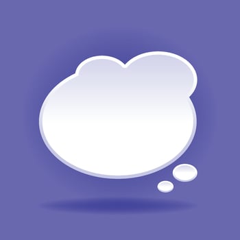 3D speech bubble on blue background vector