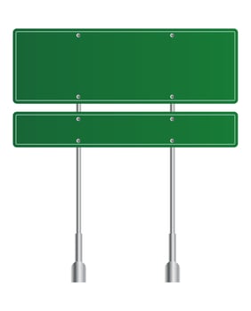 Green traffic sign. Road board text panel, mockup signage direction highway city signpost location street arrow way vector