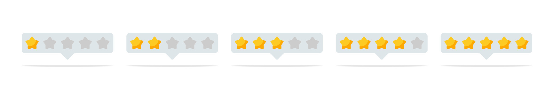 Star Rating Feedback Icons Set vector