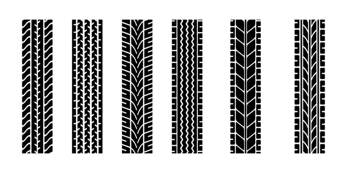 Variety of Tire Tread Patterns Illustration Collection vector