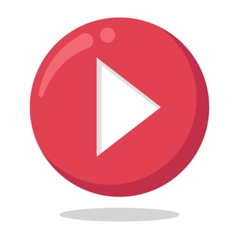 A red play button with a white play button vector