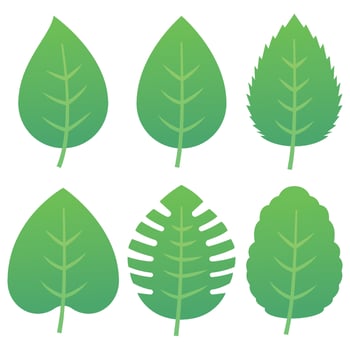 Green leaves gradient style vector