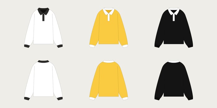 Long sleeve t-shirt fashion mockup template. Front and back view. illustration vector