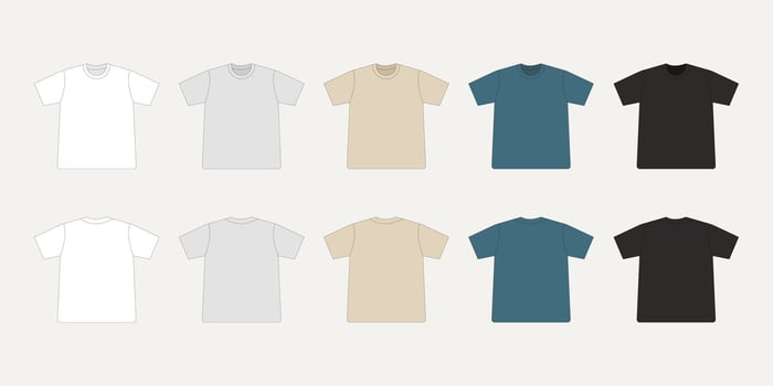 T-shirt mockup template. Front and back view. illustration vector
