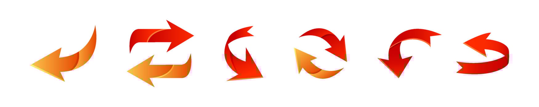 Dynamic Curved Arrow Icon Set vector