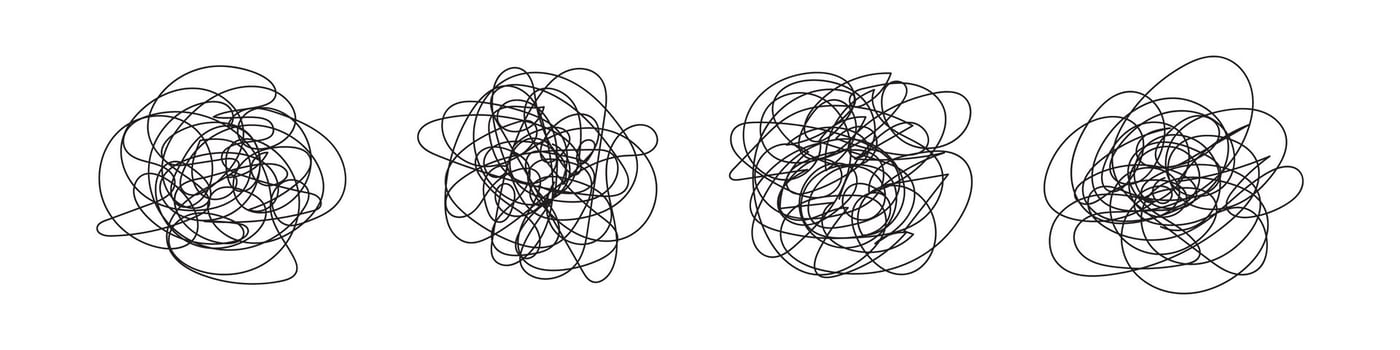 Abstract Scribble Doodle Designs Set vector