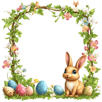 Decorative Easter Egg Border Transparent Background png