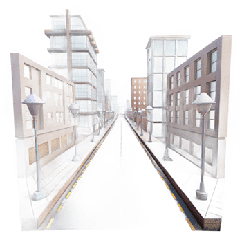 impressive minimalist Parallel Universe City Street Empty and Deserted Transparent genuine png