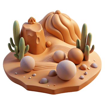 wonderful creative Parallel Universe Desert Landscape Isolated high quality png