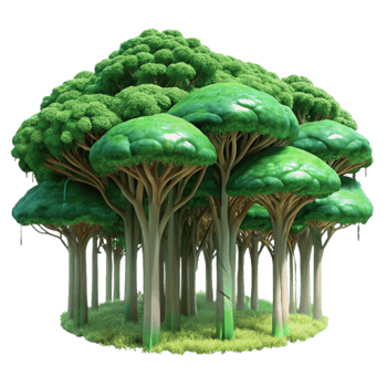 magnificent abstract Parallel Universe Forest Lush Green Canopy Transparent professional png