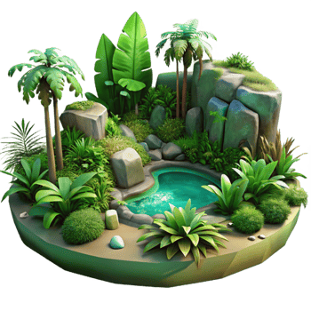 wonderful creative Parallel Universe Jungle Dense Vegetation Transparent detailed png