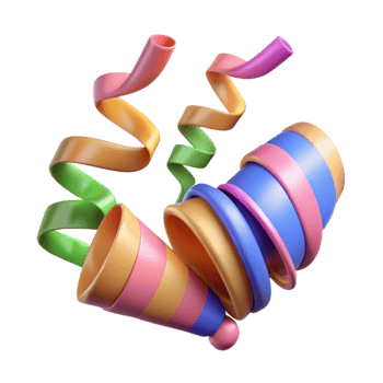 magnificent creative Party Streamers Isolated with Curling Shape original png