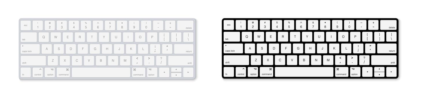 Minimalist White and Black Keyboards Set vector