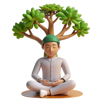 dramatic contemporary Person Meditating Under Tree Isolated Transparent Background Serene Pose original png