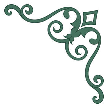 Decorative edges, whimsical swirls, teal highlights for an artistic look. png
