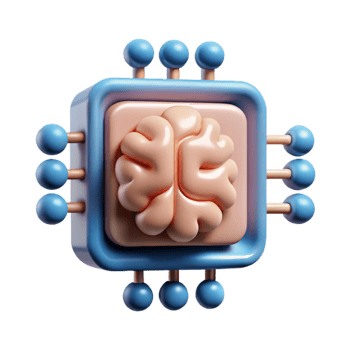 elegant vintage Quantum Artificial Intelligence Icon with Brain and Circuitry exclusive png