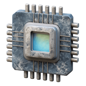 stunning minimalist Quantum Computer Chip Design Cutout with Intricate Details exclusive png