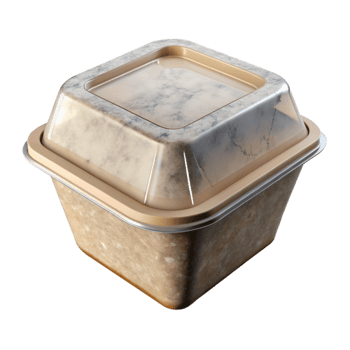 serene minimalist Recyclable Takeout Container with Clear Lid Transparent Background detailed png