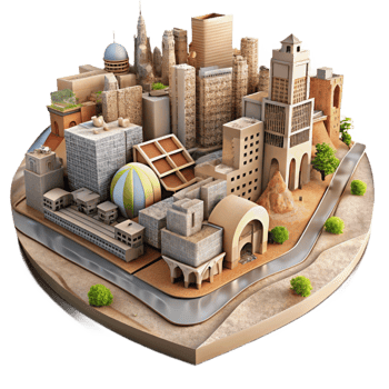 beautiful vintage Recycled Magazine Collage Cityscape Transparent Background original png