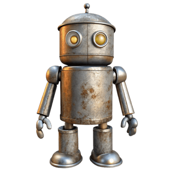 extraordinary vintage Recycled Metal Can Robot Sculpture Transparent exclusive png
