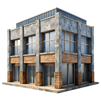 magnificent modern Recycled Material Building Facade Transparent Background exclusive png