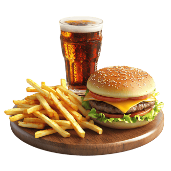 Realistic hamburger with Beautiful Presentation png