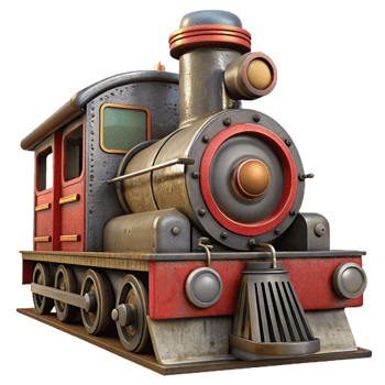 extraordinary vintage Retro Train Locomotive Front View Isolated detailed png