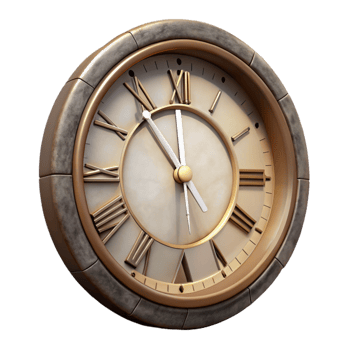 extraordinary modern Retro Wall Clock Transparent Background with Roman Numerals authentic png