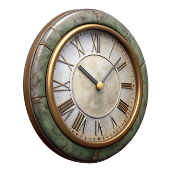 magnificent vintage Retro Wall Clock Transparent Background with Roman Numerals exclusive png
