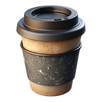 dramatic creative Reusable Coffee Cup with Silicone Lid Isolated professional png
