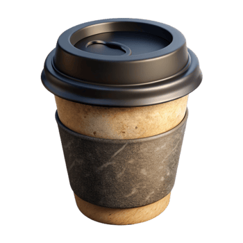 magnificent artistic Reusable Coffee Cup with Silicone Lid Isolated high resolution png