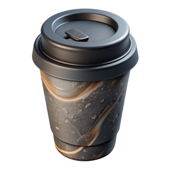 stunning creative Reusable Coffee Cup with Silicone Lid Isolated high quality png