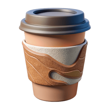 extraordinary traditional Reusable Coffee Cup with Silicone Lid Isolated high resolution png