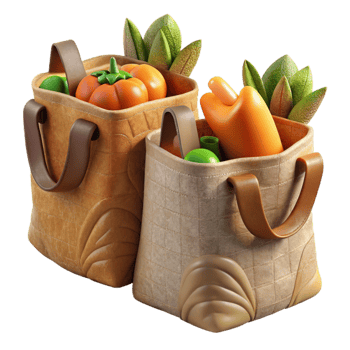 impressive rustic Reusable Grocery Bags Canvas Isolated authentic png