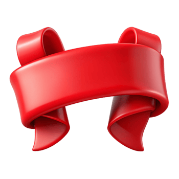 magnificent artistic Ribbon Banner Festive Red Isolated genuine png