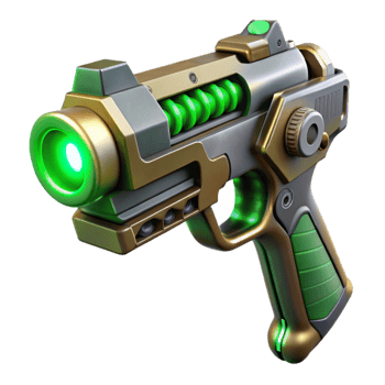 magnificent traditional Sci Fi Gun with Green Energy Beam Cutout detailed png