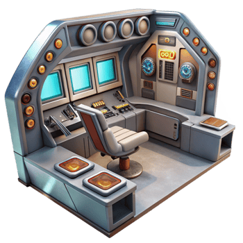 impressive abstract Sci Fi Spaceship Interior with Control Panels Cutout exclusive png
