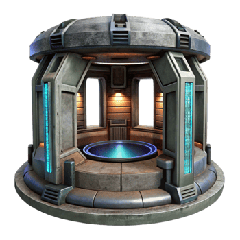 magnificent abstract Sci Fi Teleportation Chamber Interior View Isolated original png