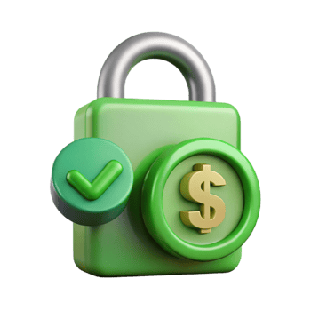 dramatic artistic Secure Online Banking Illustration with Green Dollar Sign Isolated authentic png