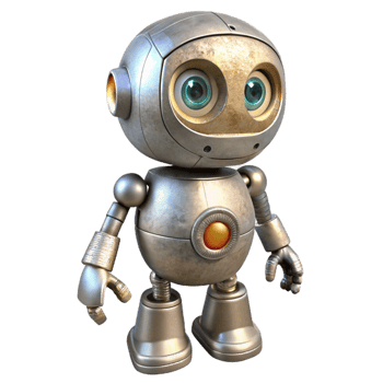serene creative Silver Robot with One Eye Transparent original png