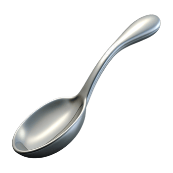 elegant artistic Silver Spoon Bending Upwards Transparent Background premium png