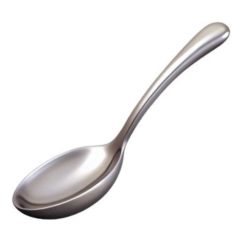 vibrant minimalist Silver Spoon Bending Upwards Transparent Background png